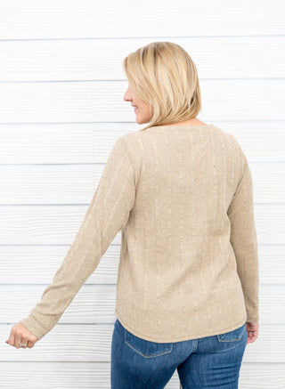 Pursuing Sweetness Ribbed Henley Top - Bray and Em Boutique