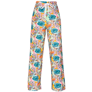 Tropical Monstera Leaf Print Pants