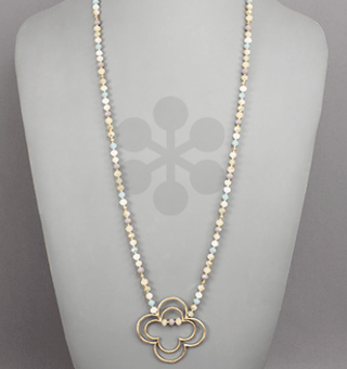 Quatrefoil and Beaded Necklace - Bray and Em Boutique