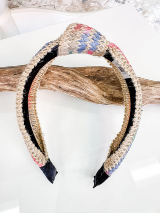 Raffia Knotted Zig Zag Headband - Bray and Em Boutique