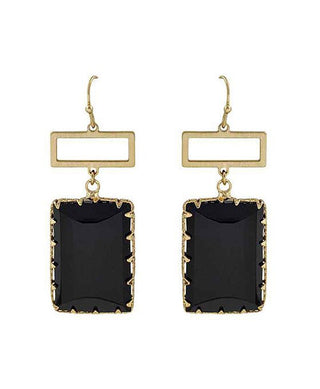 Rectangular Glass Earring - Bray and Em Boutique