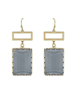 Rectangular Glass Earring - Bray and Em Boutique