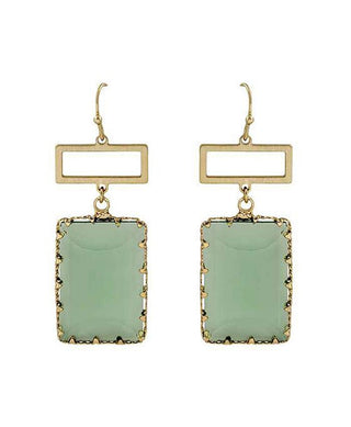 Rectangular Glass Earring - Bray and Em Boutique