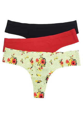 Red Mix Floral Thong Set - Bray and Em Boutique