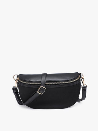 Regina Faux Suede Sling Bag w/ Vegan Leather Trim | M2882 : Brown - Bray and Em Boutique