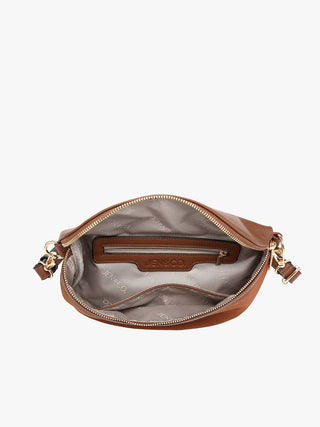 Regina Faux Suede Sling Bag w/ Vegan Leather Trim | M2882 : Brown - Bray and Em Boutique