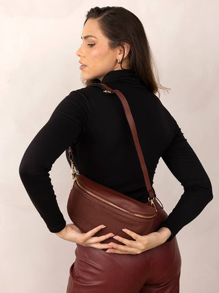 Regina Faux Suede Sling Bag w/ Vegan Leather Trim | M2882 : Olive - Bray and Em Boutique