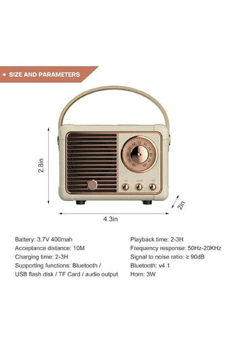 Retro Mini Wireless Bluetooth Speaker - Bray and Em Boutique