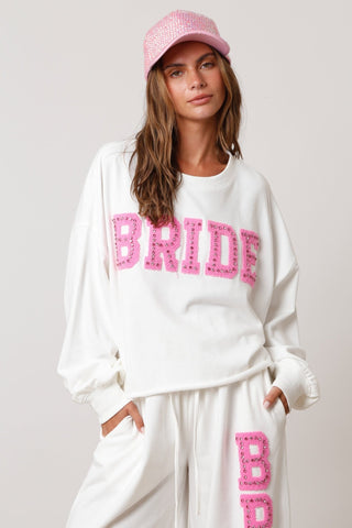 Rhinestone 'Bride' Sweatshirt - Bray and Em Boutique