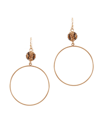 Rhinestone Leopard Round Earrings - Bray and Em Boutique