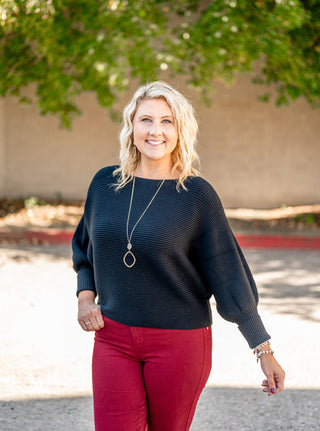 Rhinestone Pave with Open Round Drop Necklace - Bray and Em Boutique