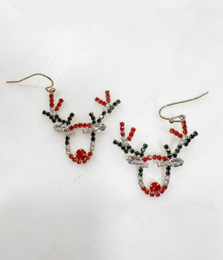 Rhinestone Reindeer Earrings - Bray and Em Boutique