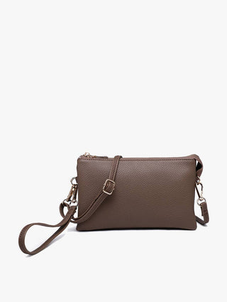 Riley Monogrammable 3 Compartment Crossbody/Wristlet | M013: Blush - Bray and Em Boutique
