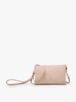 Riley Monogrammable 3 Compartment Crossbody/Wristlet | M013: Blush - Bray and Em Boutique