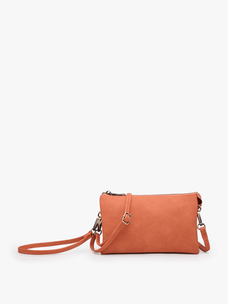 Riley Monogrammable 3 Compartment Crossbody/Wristlet | M013: Blush - Bray and Em Boutique