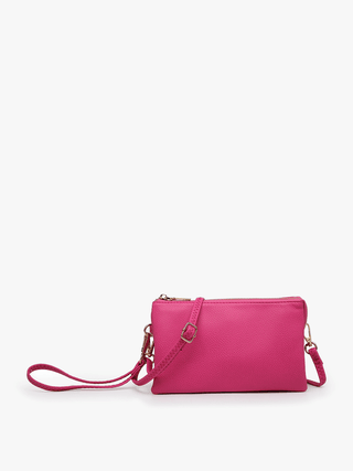 Riley Monogrammable 3 Compartment Crossbody/Wristlet | M013: Blush - Bray and Em Boutique