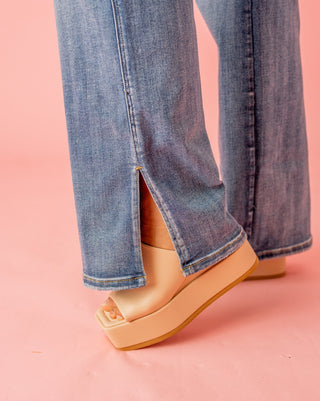 Risen High Rise Slim Straight Jeans with Slit - Bray and Em Boutique