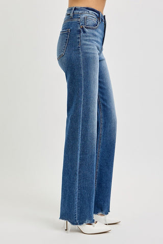 Risen HR Fray Theory Wide Leg Jeans - Bray and Em Boutique