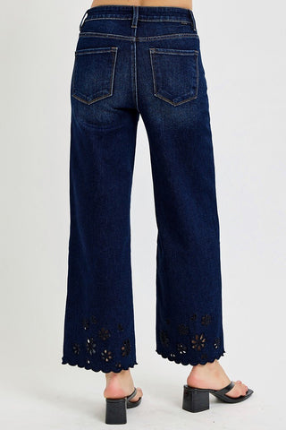 Risen HR Sneek Peek Scallop Bottom Jeans - Bray and Em Boutique