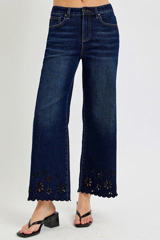 Risen HR Sneek Peek Scallop Bottom Jeans - Bray and Em Boutique