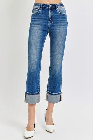 Risen HR Total Lover Cuffed Straight Jean - Bray and Em Boutique