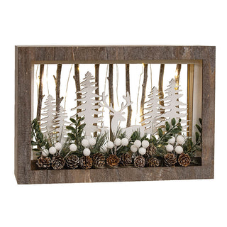 Winter Deer Scene Light Up Box - Large