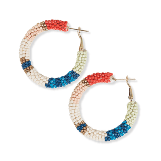 Rosemary Cross And Stripe Beaded Earrings - Bray and Em Boutique