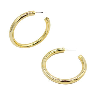 Round Gold Dipped Hoop Earrings - Bray and Em Boutique