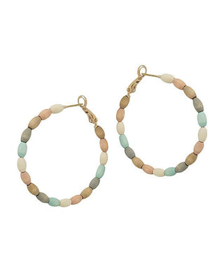 Round Shape Wood Beads Earring - Bray and Em Boutique