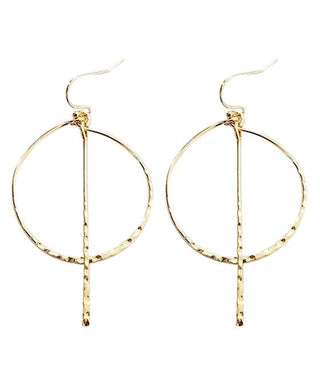 Round with Bar Metal Earring - Bray and Em Boutique