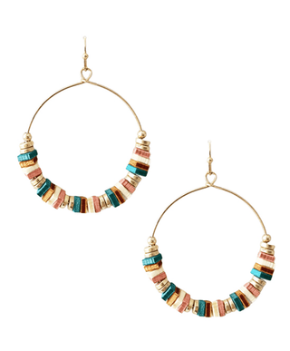 Round With Square Beads Earrings - Bray and Em Boutique