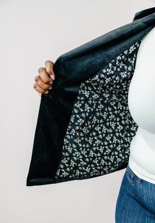 Ruched Velvet Blazer - Bray and Em Boutique