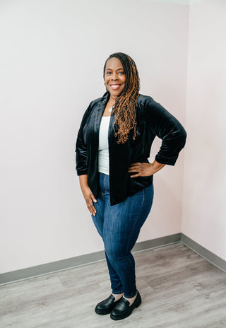 Ruched Velvet Blazer - Bray and Em Boutique