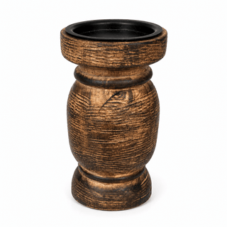 Rustic Brown Wash Wooden Candle Holders - Bray and Em Boutique
