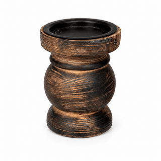 Rustic Brown Wash Wooden Candle Holders - Bray and Em Boutique