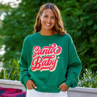 Santa Baby Oversized Graphic Fleece Top - Bray and Em Boutique