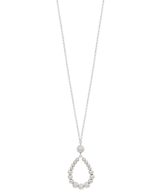 Satin Ball Bead Teardrop Pendant Necklace - Bray and Em Boutique