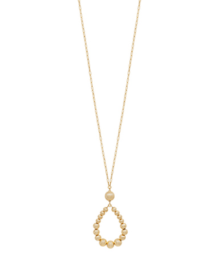 Satin Ball Bead Teardrop Pendant Necklace - Bray and Em Boutique