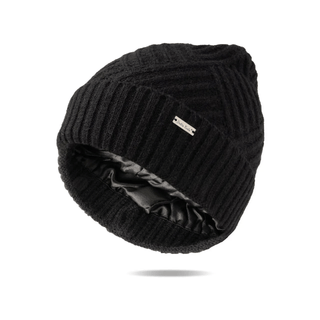 Satin Lined Diamond Knit Beanie - Bray and Em Boutique