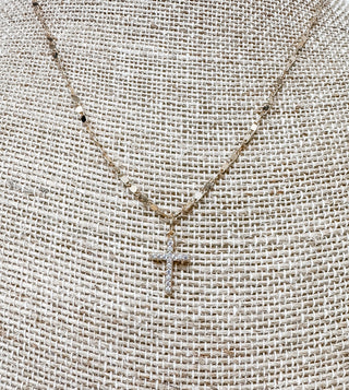 Say Grace Rhinestone Cross Necklace - Bray and Em Boutique