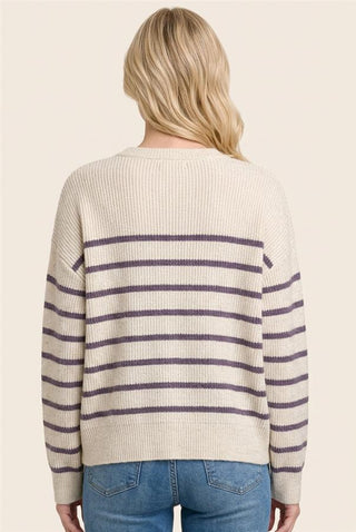 Seaside Snuggle Stripe Sweater - Bray and Em Boutique