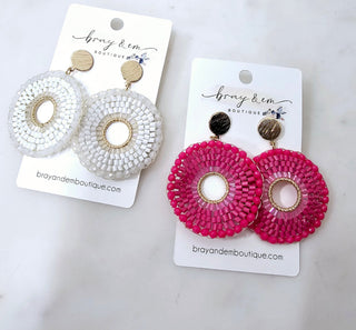 Seed Beaded Circle Earrings - Bray and Em Boutique