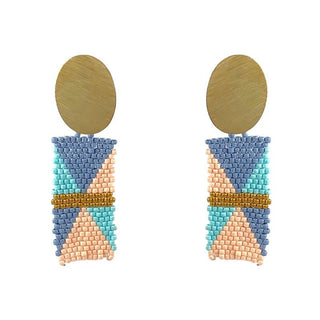 Seedbead Drop Rectangle Earrings - Bray and Em Boutique