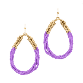 Seeded Wrapped Teardrop Earrings - Bray and Em Boutique
