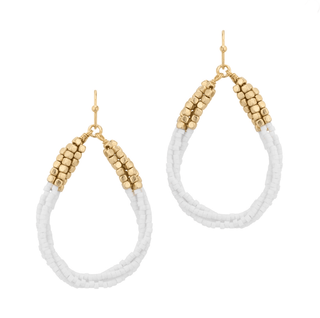 Seeded Wrapped Teardrop Earrings - Bray and Em Boutique