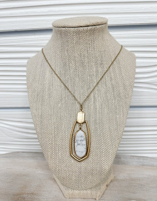 Semi - Precious Stone Teardrop Necklace - Bray and Em Boutique
