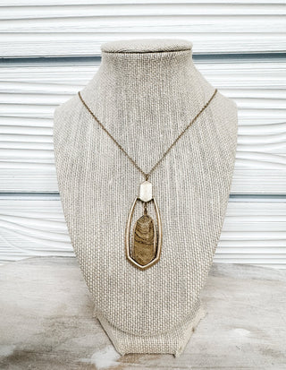 Semi - Precious Stone Teardrop Necklace - Bray and Em Boutique