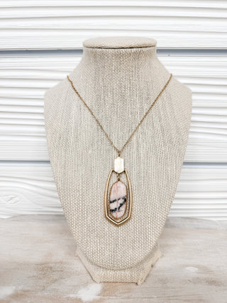 Semi - Precious Stone Teardrop Necklace - Bray and Em Boutique