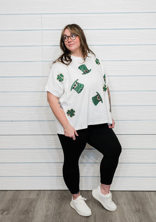 Sequin Clover Tee - Bray and Em Boutique