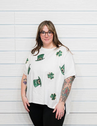 Sequin Clover Tee - Bray and Em Boutique